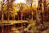 Famous Stream Paintings - A Forest Stream